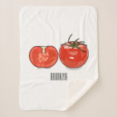 Afbeelding van tomatencartoon sherpa deken (Voorkant)