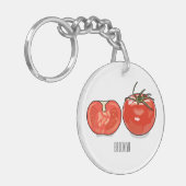 Afbeelding van tomatencartoon sleutelhanger (Voorkant Links)