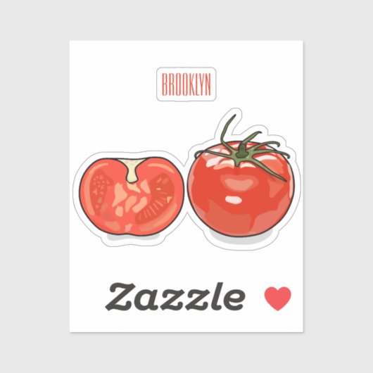 Afbeelding van tomatencartoon sticker (Vel)