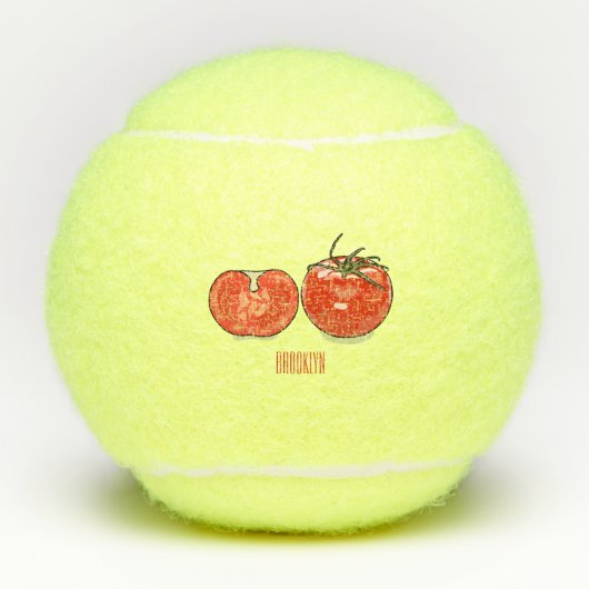 Afbeelding van tomatencartoon tennisballen (Voorkant)