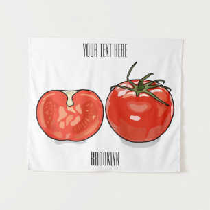Afbeelding van tomatencartoon wandkleed