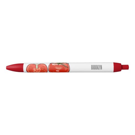 Afbeelding van tomatencartoon zwarte inkt pen (Voorkant)