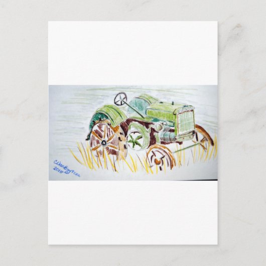 Afbeelding van trekkers, landbouw, land briefkaart (Voorkant)