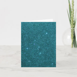 Afbeelding van trendy blauwgroen glitter kaart