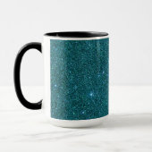 Afbeelding van trendy blauwgroen glitter mok (Links)