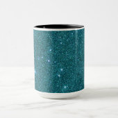 Afbeelding van trendy blauwgroen glitter mok (Midden)
