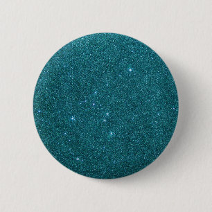 Afbeelding van trendy blauwgroen glitter ronde button 5,7 cm