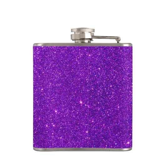 Afbeelding van Trendy Deep Paarse Glitter Heupfles (Achterkant)