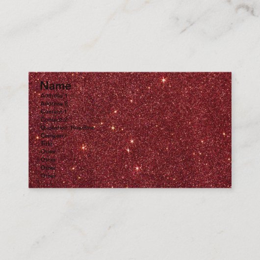 Afbeelding van trendy red glitter visitekaartje (Voorkant)