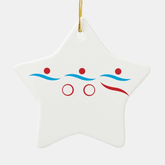 Afbeelding van triatlon coole logo keramisch ornament (Voorkant)