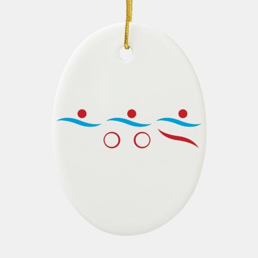 Afbeelding van triatlon coole logo keramisch ornament (Voorkant)