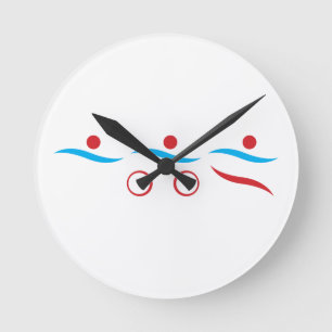 Afbeelding van triatlon coole logo ronde klok