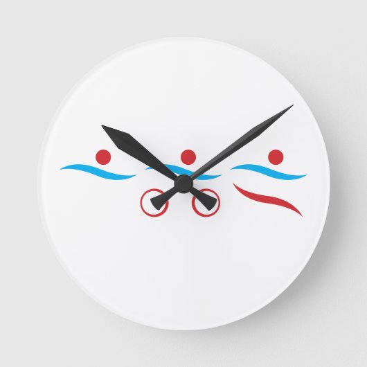 Afbeelding van triatlon coole logo ronde klok (Voorkant)