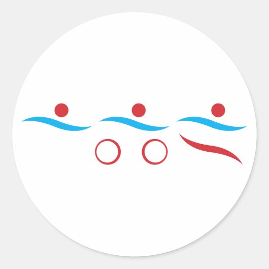 Afbeelding van triatlon coole logo ronde sticker (Voorkant)