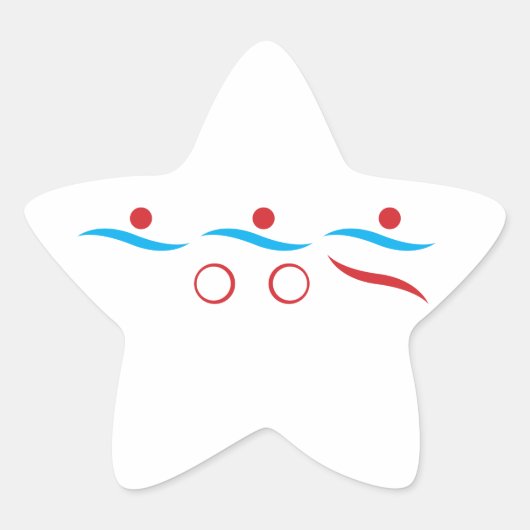 Afbeelding van triatlon coole logo ster sticker (Voorkant)