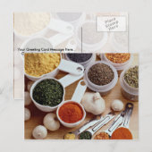 Afbeelding van verse specerijen met knoflook briefkaart (Voorkant / Achterkant)