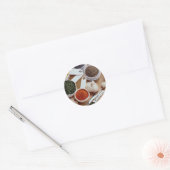 Afbeelding van verse specerijen met knoflook ronde sticker (Envelop)