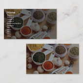 Afbeelding van verse specerijen met knoflook visitekaartje (Voorkant / Achterkant)