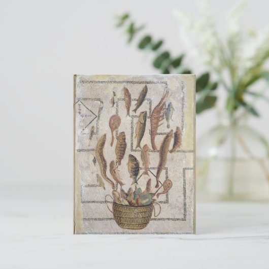 Afbeelding van vis die uit een mand ontsnapt briefkaart (Staand voorkant)