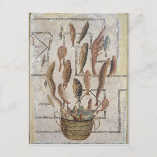 Afbeelding van vis die uit een mand ontsnapt briefkaart