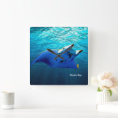 Afbeelding van vis voor Square-Wall-Clock Vierkante Klok (Huis)