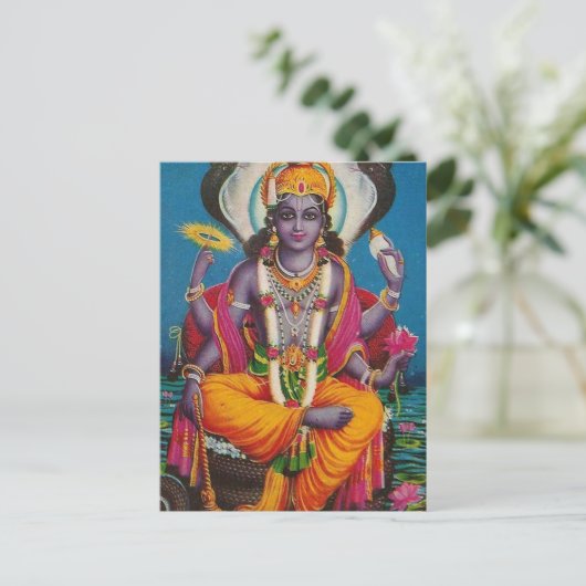 Afbeelding van Vishnu, god van harmonie en waarhei Briefkaart (Staand voorkant)