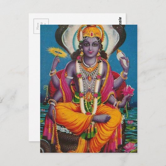 Afbeelding van Vishnu, god van harmonie en waarhei Briefkaart (Voorkant / Achterkant)