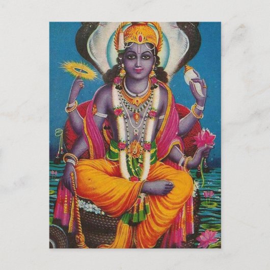 Afbeelding van Vishnu, god van harmonie en waarhei Briefkaart (Voorkant)