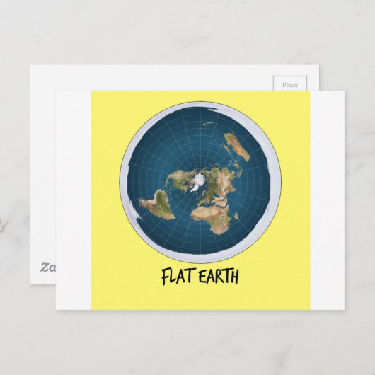 Afbeelding van vlakke aarde briefkaart (Voorkant / Achterkant)