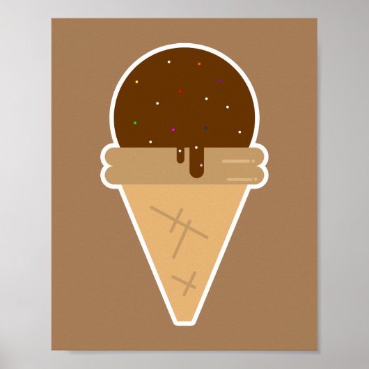 afbeelding van vlakke clipart ijs poster (Voorkant)