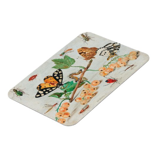  afbeelding van vlinders op bessen magneet (Linkerzijde)