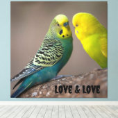 Afbeelding van vogels Aangepaste Liefde en Liefde Canvas Afdruk (Insitu (Houten vloer))