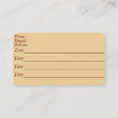 afbeelding van vossenogen oorspronkelijke kunstopt visitekaartje (Achterkant)