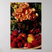 Afbeelding van vruchten en bloemen poster (Voorkant)