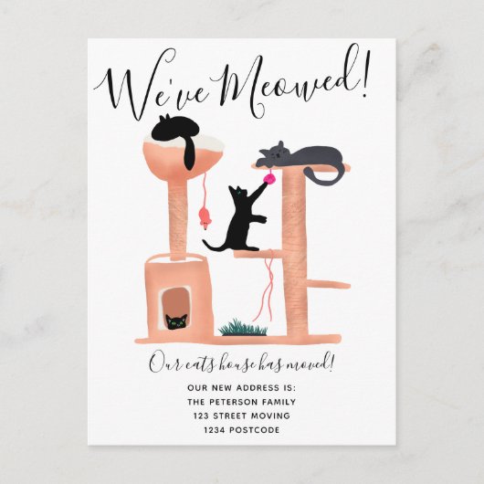 Afbeelding van vun kattenhuis: bewegende aankondig aankondigingskaart (Voorkant)