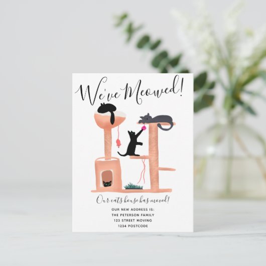 Afbeelding van vun kattenhuis: bewegende aankondig aankondigingskaart (Staand voorkant)