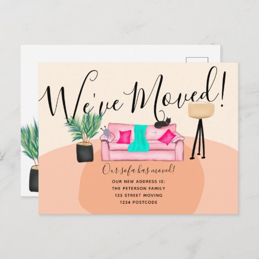 Afbeelding van vun kattesofa: bewegende aankondigi aankondigingskaart (Voorkant / Achterkant)