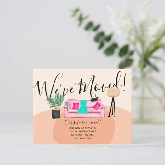 Afbeelding van vun kattesofa: bewegende aankondigi aankondigingskaart (Staand voorkant)