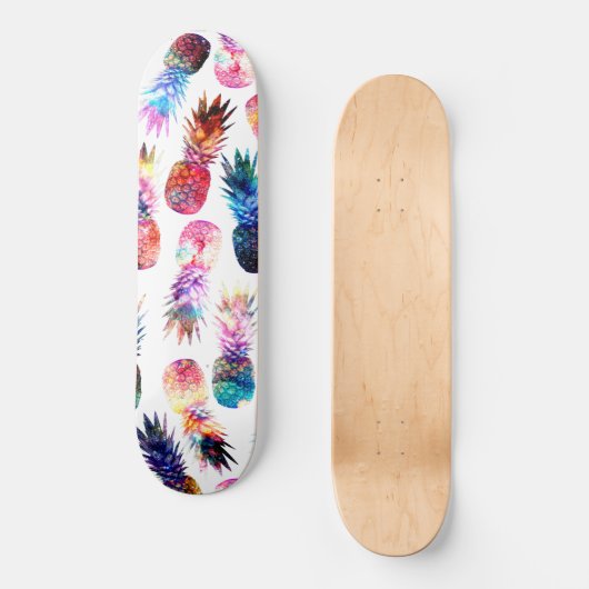 afbeelding van waterverf en nebula ananassen skateboard (Voorkant)