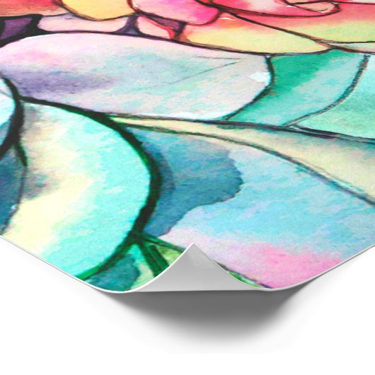 Afbeelding van waterverf met succes poster (Hoek)