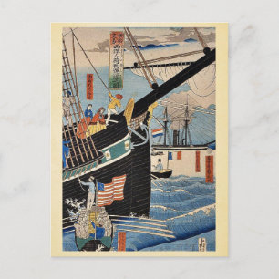 Afbeelding van Westerne handelaren door Utagawa,Sa Briefkaart