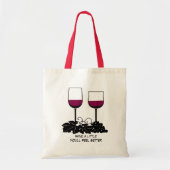 Afbeelding van wijnglas tote bag (Voorkant)