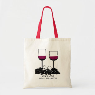 Afbeelding van wijnglas tote bag
