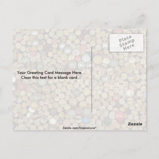 Afbeelding van wijnkurken briefkaart (Achterkant)