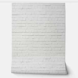 afbeelding van witte bakstenen muur behang