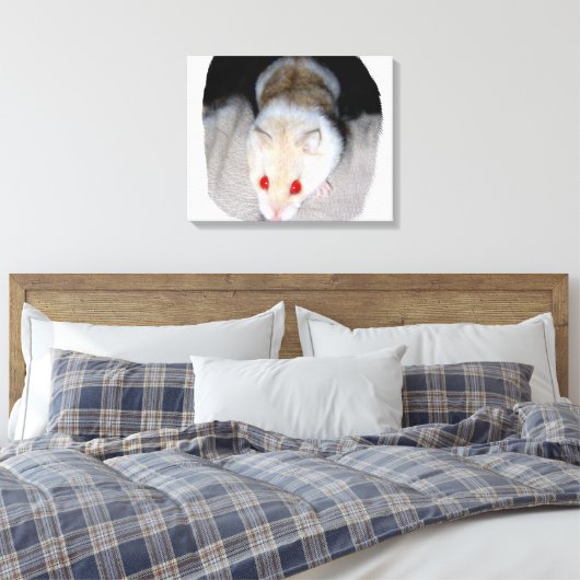 Afbeelding van witte en blonde albino hamster canvas afdruk (Insitu (Slaapkamer))