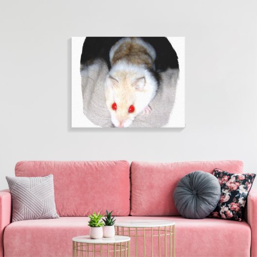 Afbeelding van witte en blonde albino hamster canvas afdruk (Insitu (Woonkamer))