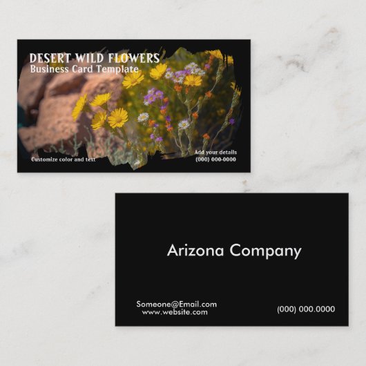 Afbeelding van woestijnbloemen visitekaartje (Voorkant / Achterkant)