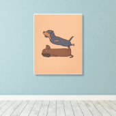 Afbeelding van worst Dog | Lovely Dog Canvas Afdruk (Insitu (Houten vloer))