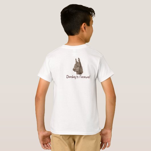 afbeelding van zeer schattige ezel voor kinderen t-shirt (Achterkant volledig)
